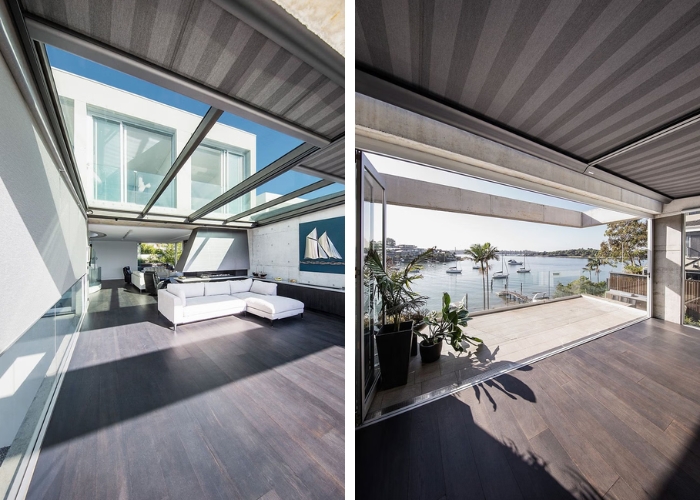 Innovative Shading Solution for Waterfront Home from Blinds by Peter Meyer