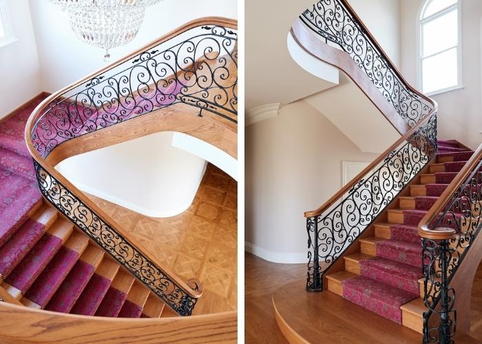 Classic Staircase with Wrought Iron Balustrade by S&A Stairs