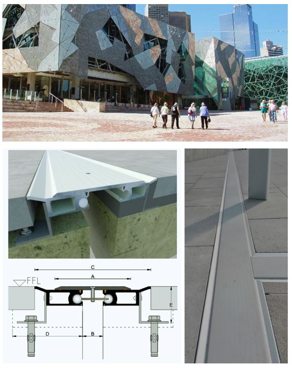 Unisons Heavy Duty Floor Expansion Joints Mechanical System - Federation Square Melbourne