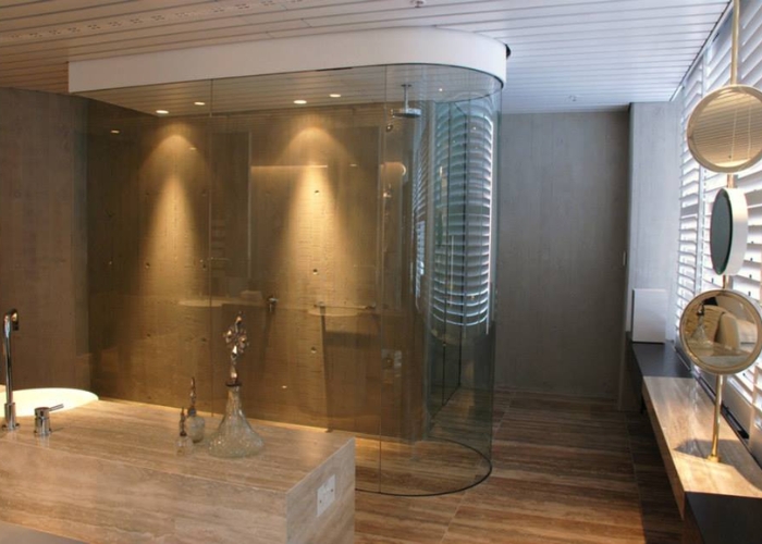 Curved Glass Enclosure for Showers by Bent & Curved Glass