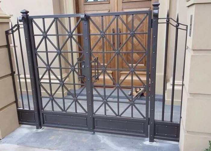 Pedestrian Double Gate for Residences by Budget Wrought Iron