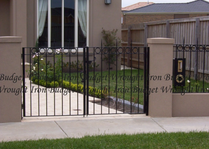 Pedestrian Double Gate for Residences by Budget Wrought Iron