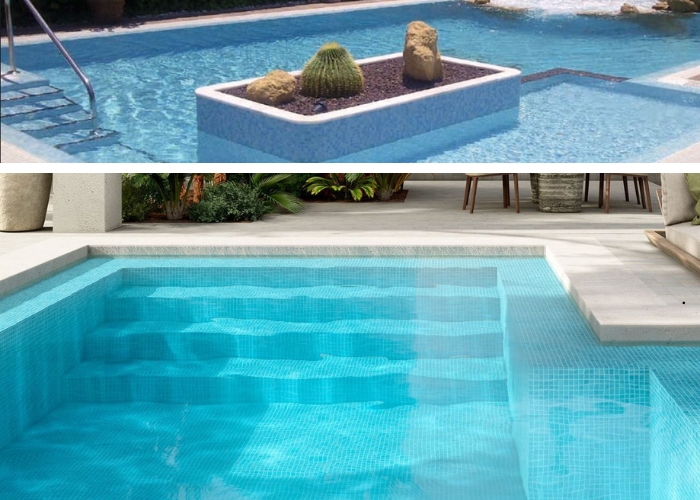 Light Blue Glass Mosaic for Pools and Interiors by MDC Mosaics