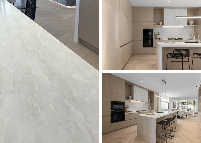 Warm White Marble Slab for Kitchen Benchtops from RMS Marble