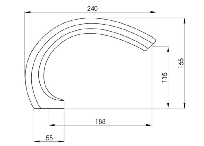 Curved Spout for Spas by Tilo Tapware