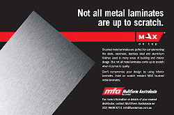 MultiForm MAX brushed metal laminate.