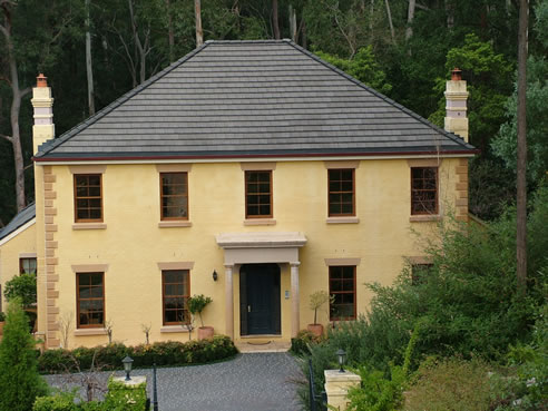 house with tinted windows