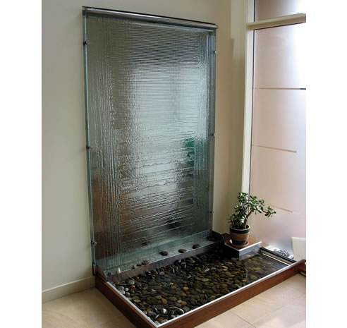 slumped glass water feature