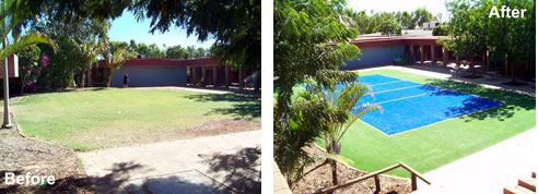 before and after acrylic surface