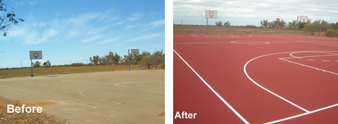 before and after synthetic surface