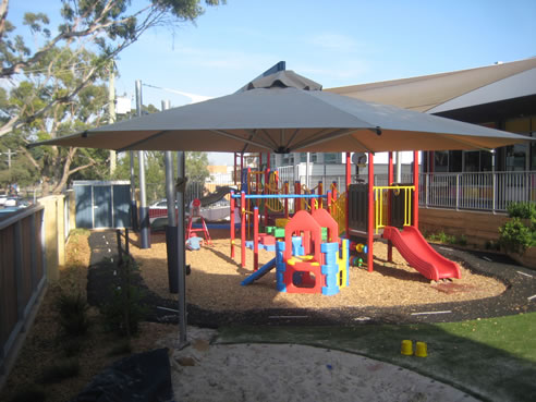 cantilever shade umbrella at child care centre