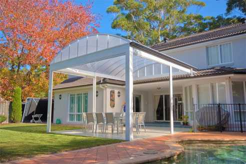 curved roof pergola