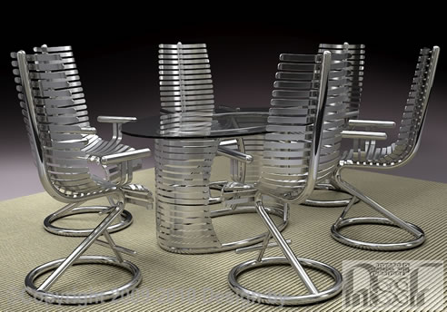 stainless steel dining set