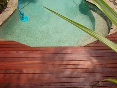 hardwood pool decking