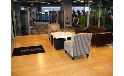 bamboo floor at anytime fitness
