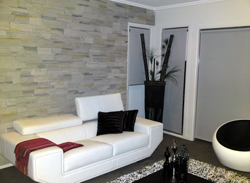 stone veneer feature wall