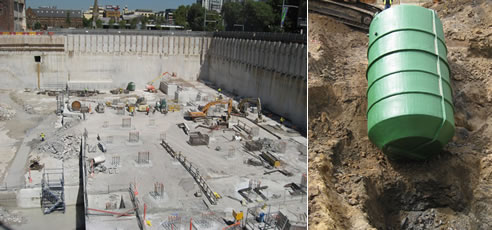 building foundations and fibreglass pump station