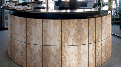 slate veneer reception desk