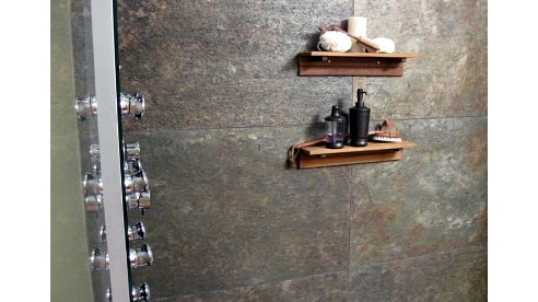 flexible stone laminate in shower