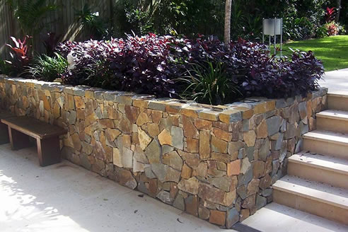 porphyry stone wall