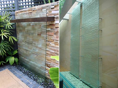 glass water feature
