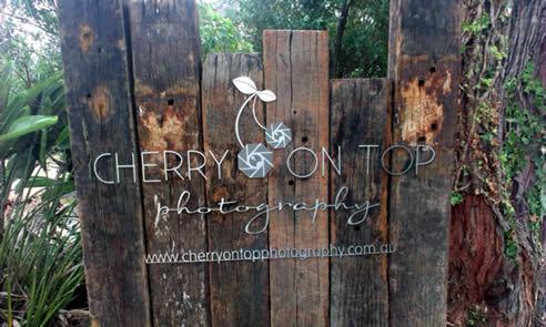 signage for cherry on top photography
