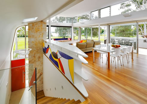 cross ventilation in modern retro home