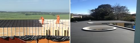 liquid rubber rooftop waterproofing application