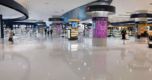 resin-based terrazzo floor at auckland airport