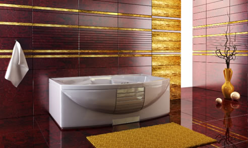 reduced thickness bathroom tiles