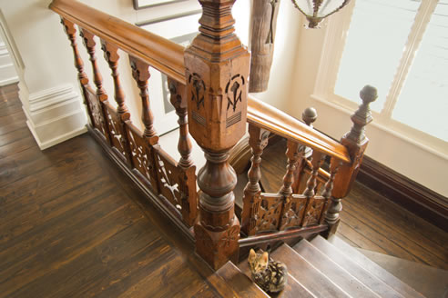 staircase finished with natural timber finish