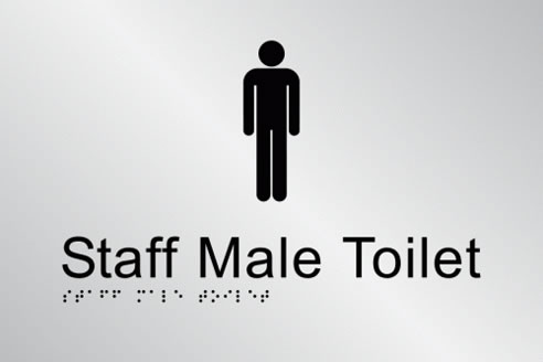 braille staff male toilet sign