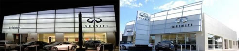 car dealership clad with fire rated boards
