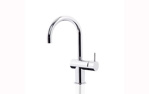 curved basin mixer
