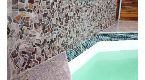 tiled pool area