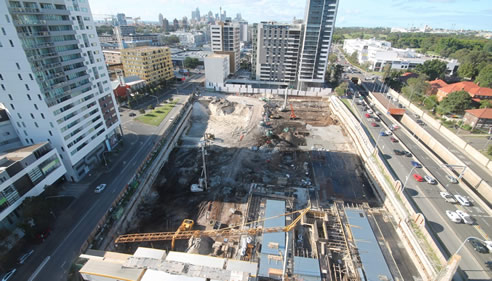 construction site aerial view