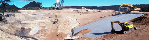 geosynthetic clay liner construction site
