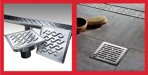 designer bathroom drains