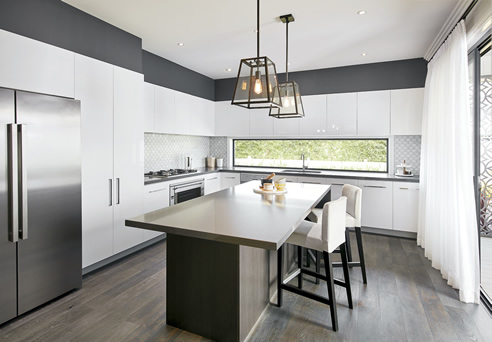 mirror gloss kitchen cabinetry