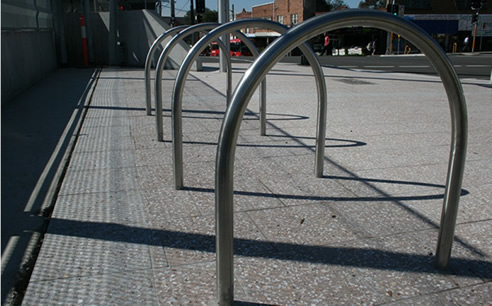 Powder coated aluminium bike hoops