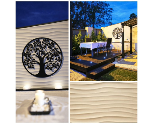 3d wall panels outdoor entertaining area