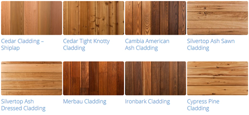 timber cladding samples