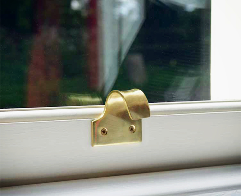 Antique brass window hardware from Ventrolla