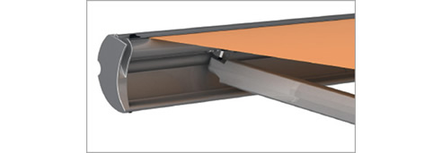 Awning Integrated rain gutter