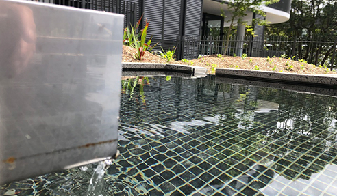 Mosaic Tile Water Feature Installation with LATICRETE