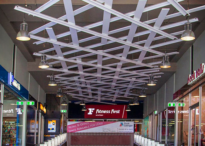 Suspended Lattice Ceiling Feature for Newtown Central by Di Emme