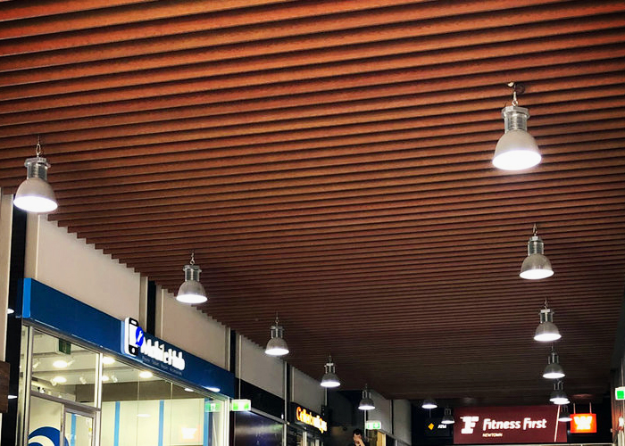 Suspended Lattice Ceiling Feature for Newtown Central by Di Emme