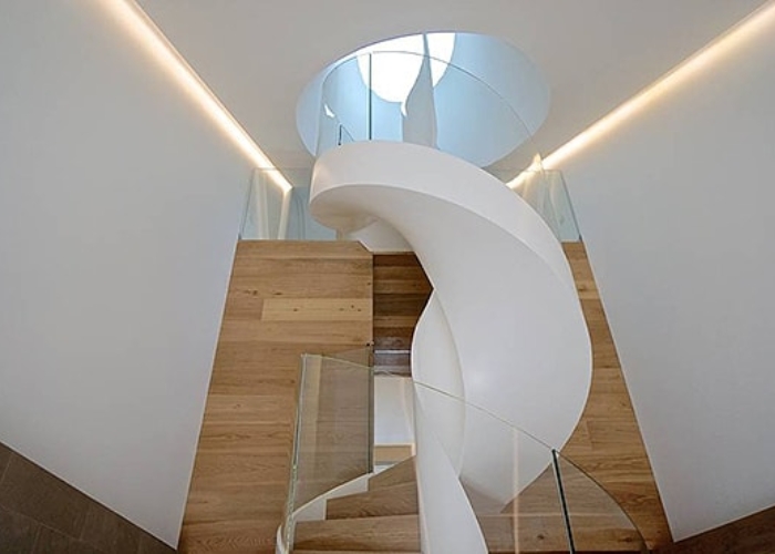 Glass Banister for Spiral Staircases by Bent & Curved Glass