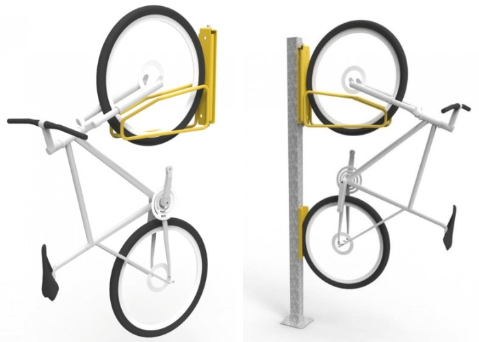 Dynamic Vertical Bike Rack with Pivot Movement from Cora Bike Rack