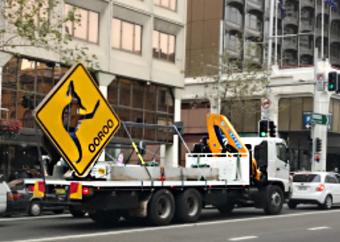 Road Sign Sculpture for Landmarks by ARTPark Australia